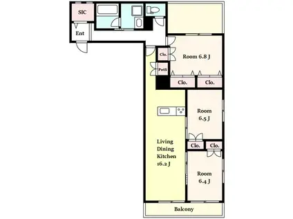 世田谷1丁目メゾン(3LDK/3階)の間取り写真