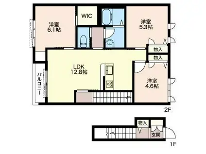 LUMIRICHEII(2LDK/2階)の間取り写真