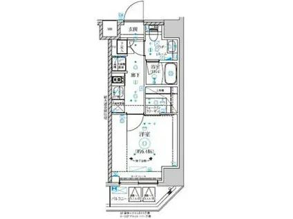 RELUXIA横濱吉野町III(1K/3階)の間取り写真