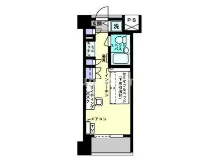 アルファコンフォート博多(ワンルーム/5階)の間取り写真