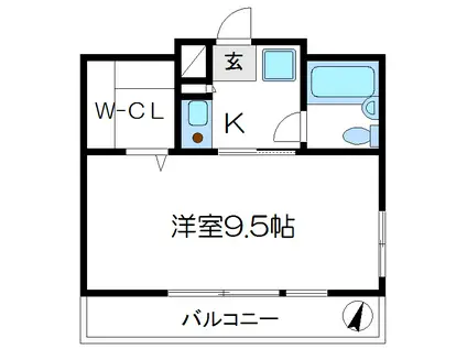 第3サカモトビル(1K/11階)の間取り写真