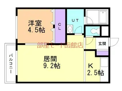 ユニBOX.4(1LDK/3階)の間取り写真