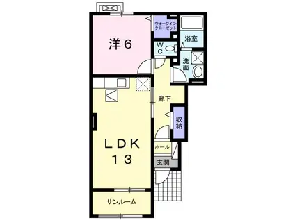 カーサ プラシードTI(1LDK/1階)の間取り写真