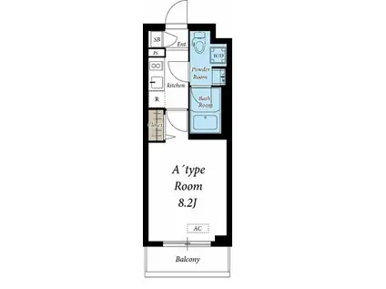 シェル上池台(1K/1階)の間取り写真