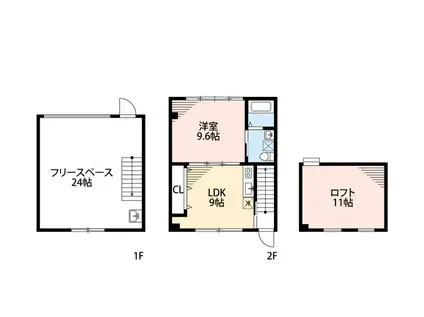 &SPACE山手町(1LDK/2階)の間取り写真