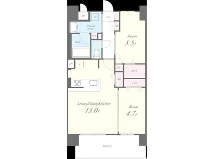 ベイ・グランデ弁天町(2LDK/2階)の間取り写真