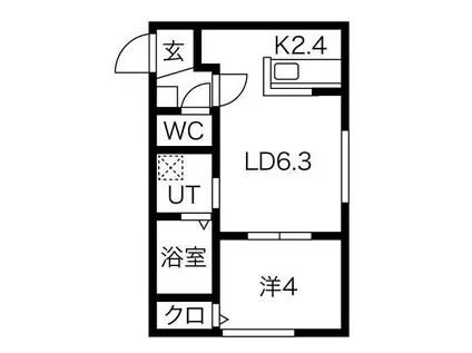 PREMIER HILLS SHIROISHI(1LDK/3階)の間取り写真