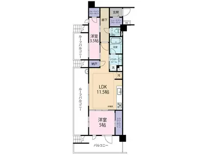 エクセレントシティ幕張本郷レジデンス(1SLDK/3階)の間取り写真