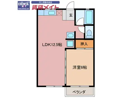 グレイスハウス(1LDK/2階)の間取り写真