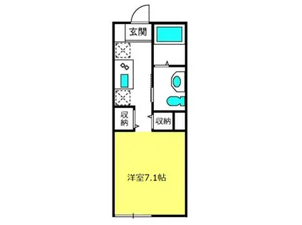 AMBOISE指扇(ワンルーム/2階)の間取り写真