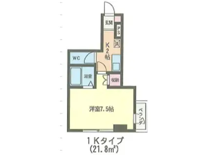 グランレーベン(1K/5階)の間取り写真