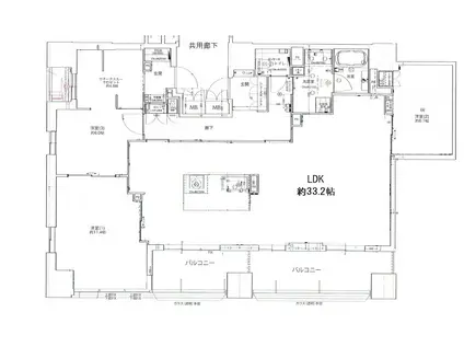 ローレルタワー心斎橋(3LDK/23階)の間取り写真