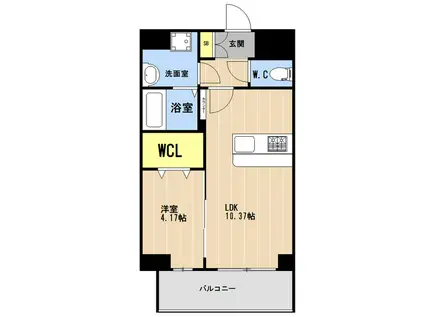 LIBTH前島III(1LDK/4階)の間取り写真