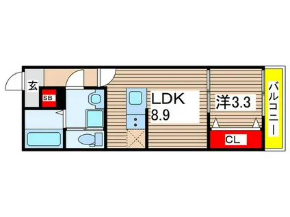 SOAR SECOND(1LDK/1階)の間取り写真
