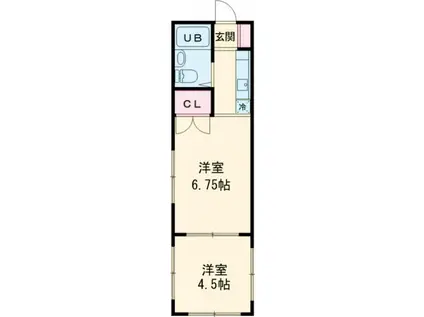 ロイヤル牛浜(2K/1階)の間取り写真