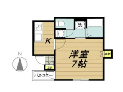 ハイムかおり(1K/1階)の間取り写真