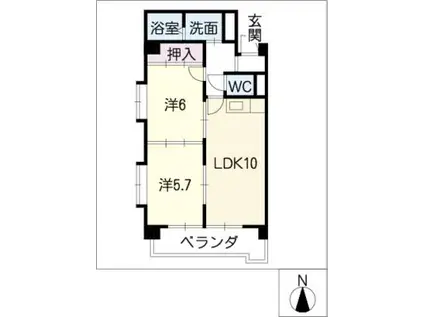 グランドール本郷(2LDK/3階)の間取り写真