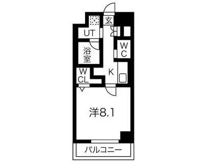 BLANC PUR(1K/7階)の間取り写真