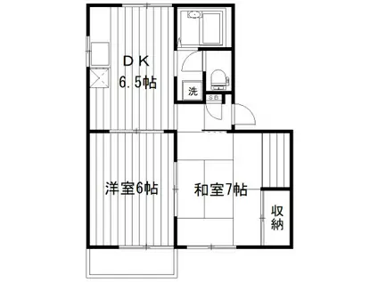 パインハイツ(2DK/2階)の間取り写真