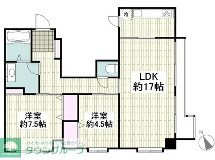 シノン原町(2LDK/3階)の間取り写真