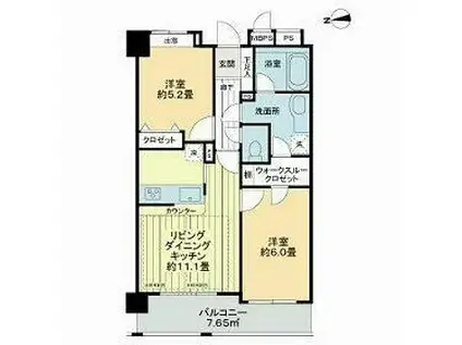 ライオンズマンション渋谷道玄坂(2LDK/11階)の間取り写真