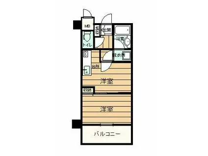 ライオンズマンション柳ヶ瀬(1DK/4階)の間取り写真