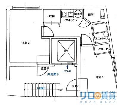 リヴィエール淀(2K/5階)の間取り写真