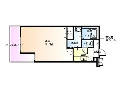 ピコットヴィレッジ(1K/1階)の間取り写真