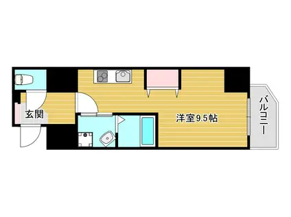 ベルエ難波西(ワンルーム/13階)の間取り写真