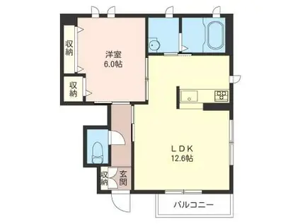 アルフィアスII(1LDK/1階)の間取り写真