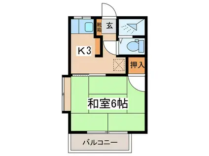 パーク横浜(1K/2階)の間取り写真