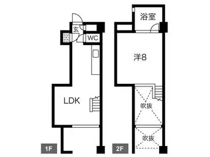 クレイタスパークIV(1LDK/1階)の間取り写真