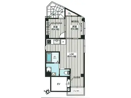 エクラ東大前(2LDK/9階)の間取り写真