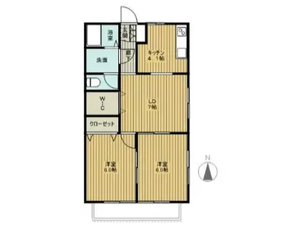 メゾン・セラフィム(2LDK/2階)の間取り写真