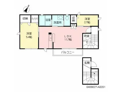 リッツハウス 積水(2LDK/2階)の間取り写真