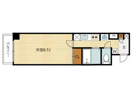 カーサミア江戸堀(1K/7階)の間取り写真