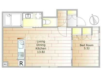 COURT.K(1LDK/1階)の間取り写真