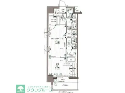 パレステージ江北III東館(1LDK/4階)の間取り写真