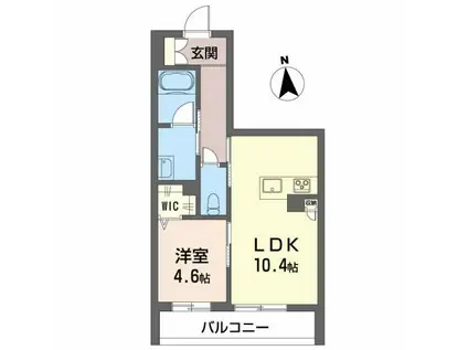 ATHENA(1LDK/2階)の間取り写真