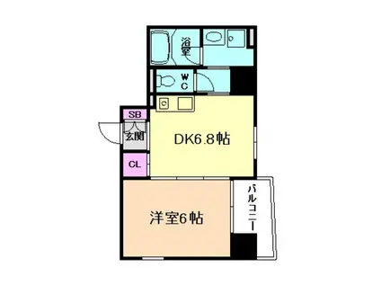 ファーストレジデンス大阪(1DK/3階)の間取り写真