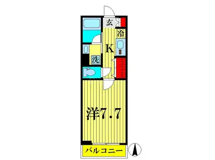 DIPS墨田イーストII(1K/2階)の間取り写真