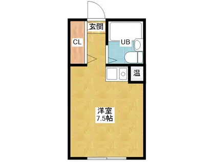 コーポ飛馬(1K/4階)の間取り写真