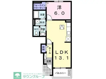 ラグーナB(1LDK/1階)の間取り写真