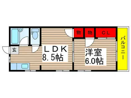 ハイツレジェンド(1LDK/1階)の間取り写真