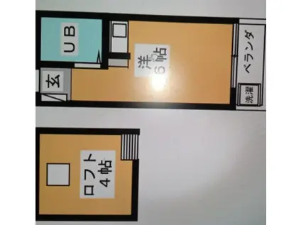 ディ・ポールレジデンス(ワンルーム/2階)の間取り写真