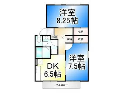 サンロードK(2DK/2階)の間取り写真