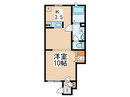 クオーレビナ(1K/1階)の間取り写真