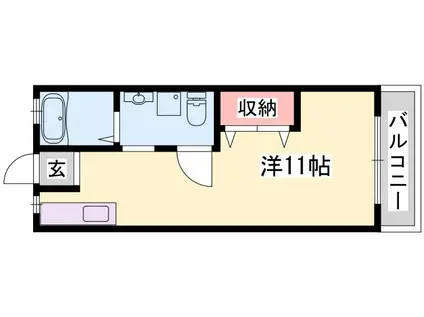 SEADREAM姫路野里駅(1K/2階)の間取り写真