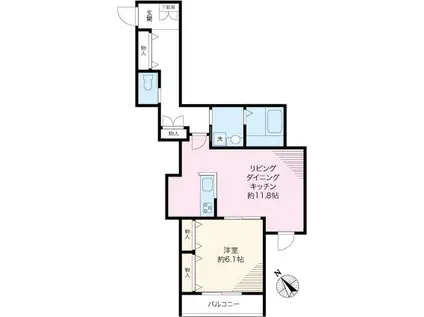 PARK六義園(1LDK/2階)の間取り写真