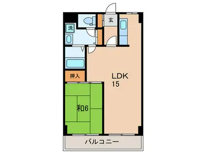第三小高ビル(1LDK/2階)の間取り写真